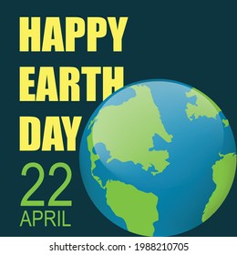 Happy Earth Day Banner. Illustration of a happy earth day banner, for environment safety celebration
