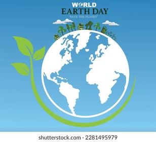 Happy Earth Day Banner Illustration of a happy earth day banner, for environment safety celebration 