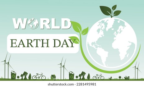 Happy Earth Day Banner Illustration of a happy earth day banner, for environment safety celebration 