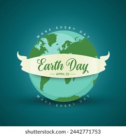 Happy Earth Day Banner, Illustration of a happy earth day banner, for environment safety celebration. Creative vector illustration design.