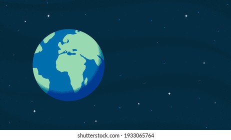 Happy Earth Day. Banner, Poster or Flyer Template. The Earth from Space. Vector Illustration