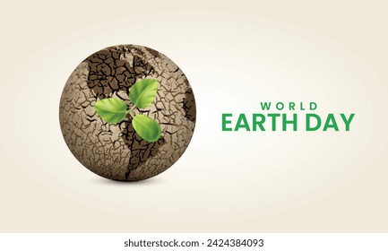 Happy Earth Day. Happy earth day banner, poster 3D Illustration.