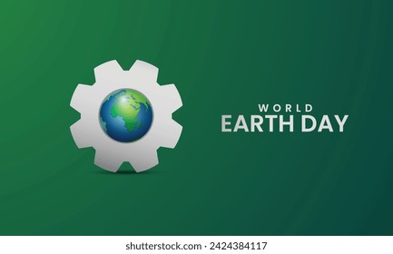Happy Earth Day. Happy earth day banner, poster 3D Illustration.