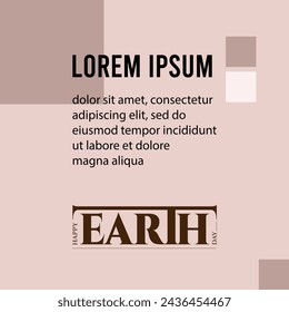 Happy Earth Day banner poster celebration on april 22, social media template