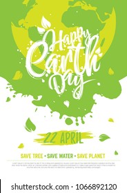 Happy Earth Day Brochure, Flyer Layout Template A4 Size Vector Illustration