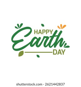 Happy Earth Day calligraphy and typography letter, Happy Earth Day hand lettering llustration