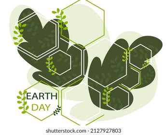 Happy Earth Day card, banner or flyer concept. Vector illustration