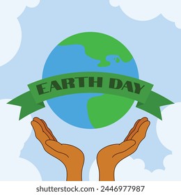 Happy Earth Day Card Vector Illustration Earth Day Poster Vector Concept April 22 Save Earth Vector Global Warming
