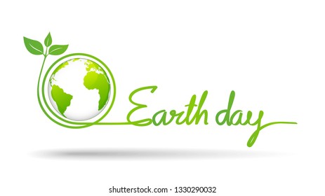 Happy Earth day celebration concept, vector illustration