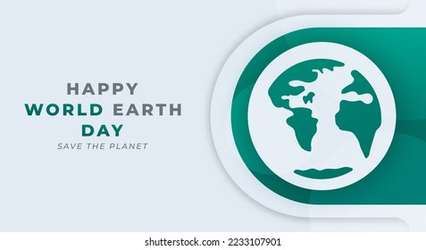 Ilustración de diseño de vectores de celebración del Día de la Tierra Feliz. Plantilla para fondo, cartel, cartel, publicidad, tarjeta de felicitación o elemento de diseño impreso