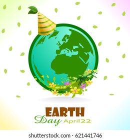 Happy Earth Day Celebration. Vector Illustration.