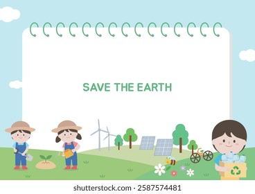 Happy Earth day Children, Environmental, Save the earth, illustration, vector