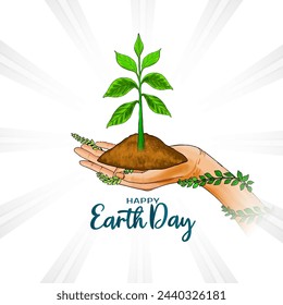 Happy Earth day concept natural ecology background design vector