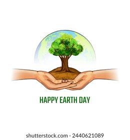 Happy Earth day concept save environment background design vector