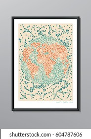 Happy Earth Day Concept. Vector Poster Design. Poster with Abstract Colorful Texture.