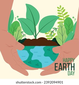 Happy Earth Day-süßer Hintergrund Vektor-Illustration
