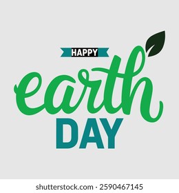 Happy Earth Day Design with Leaf for Eco-Conscious Projects
