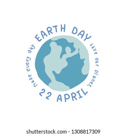 Happy earth day design of vector. Doodle style.