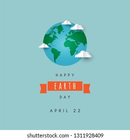 Happy earth day design. Vector illustrstion eps 10