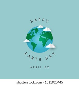 Happy earth day design. Vector illustrstion eps 10