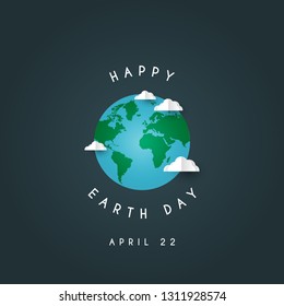 Happy earth day design. Vector illustrstion eps 10