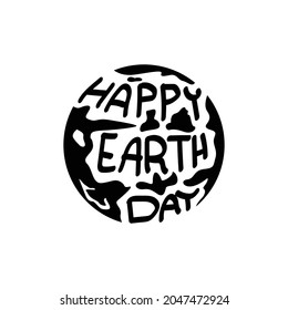 Vector de diseño del Día de la Tierra Feliz con fondo blanco