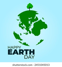 Happy earth day. Ecology concept. Design with globe map drawing. World Earth Day at 22 April poster campaigns. Save earth water. can be used for banner, poster, greeting card, website, flyer.