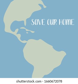 Happy Earth Day, environment safety celebration. Vector eco illustration. Perfect for print, social poster, ecology postcard. Save our home