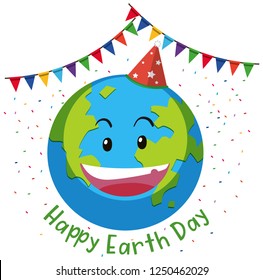 Happy earth day flag concept illustration