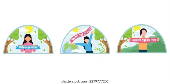 Happy Earth Day Flat Bundle Design