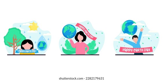 Happy Earth Day Flat Bundle Design