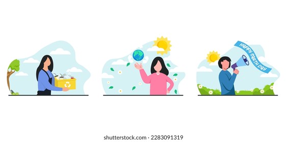 Happy Earth Day Flat Bundle Design