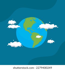 happy earth day with flat design