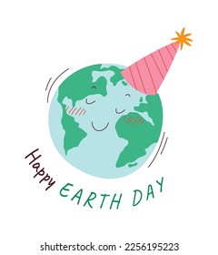 Icono de Happy earth Day, Protección planetaria. Ilustración del vector