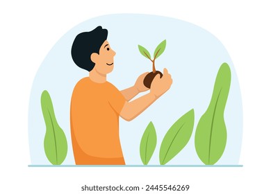 Happy Earth Day Flat Illustration