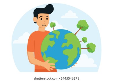 Happy Earth Day Flat Illustration