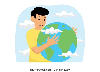 Happy Earth Day Flat Illustration