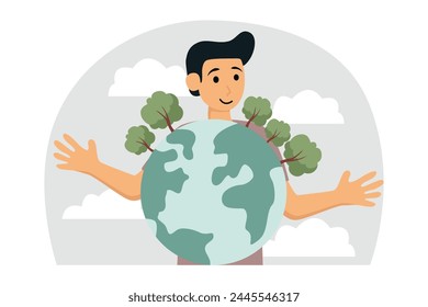 Happy Earth Day Flat Illustration