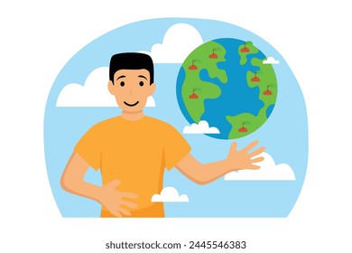 Happy Earth Day Flat Illustration