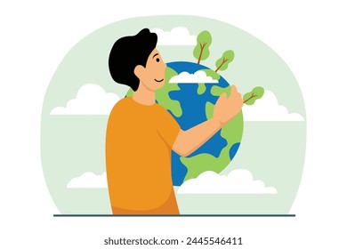 Happy Earth Day Flat Illustration