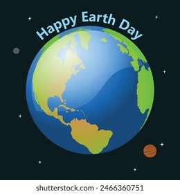 Feliz Día de la Tierra. Concepto de vista del globo terrestre.