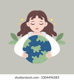 happy earth day goddess illustration