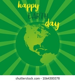 Happy Earth day greeting card. Vector