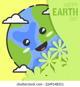 Happy earth day greeting card. Suitable for earth day event