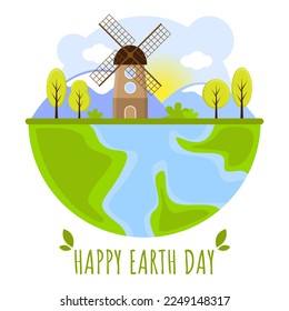 Happy Earth Day greeting card. Suitable for earth day event or product