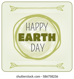 Happy earth day greeting card. Vector illustration.