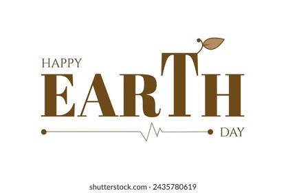 Happy Earth Day hand lettering logo. banner poster celebration on april 22