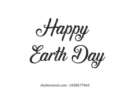 Happy Earth Day hand lettering logo decorated by leaves. Earth Day 2020 typography logo. Earth Day enviromental and eco activism vector concept EPS 10