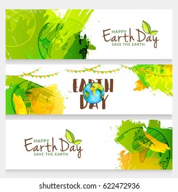 Happy Earth Day Header Or Banner Background.
