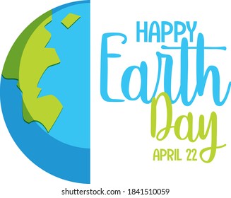 Happy earth day icon illustration